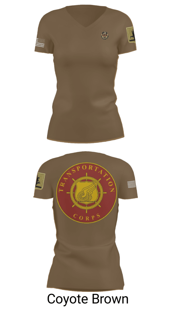 Women's Short Sleeve Vneck Shirt, 189th Transportation Company, , Teamtime, Team time, sublimation, custom sports apparel, team uniforms, spirit wear, spiritwear, sports uniforms, custom shirts, team store, custom team store, fundraiser sports, apparel fundraiser
