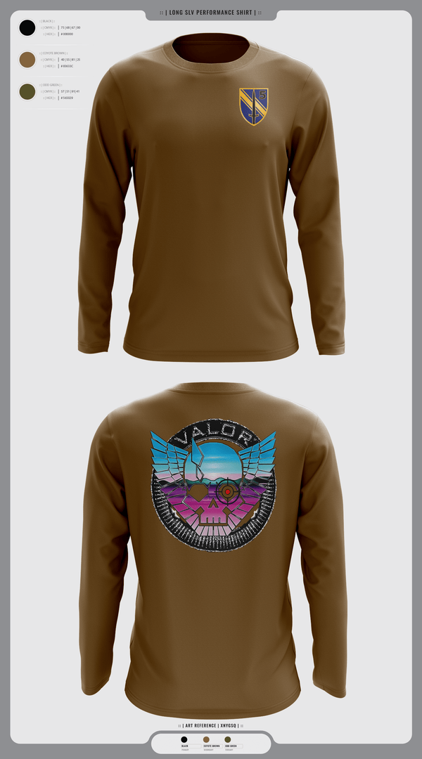 Long Sleeve Performance Shirt, VALOR CO. 5BN, 1SFAB, Army, Teamtime, Team time, sublimation, custom sports apparel, team uniforms, spirit wear, spiritwear, sports uniforms, custom shirts, team store, custom team store, fundraiser sports, apparel fundraiser