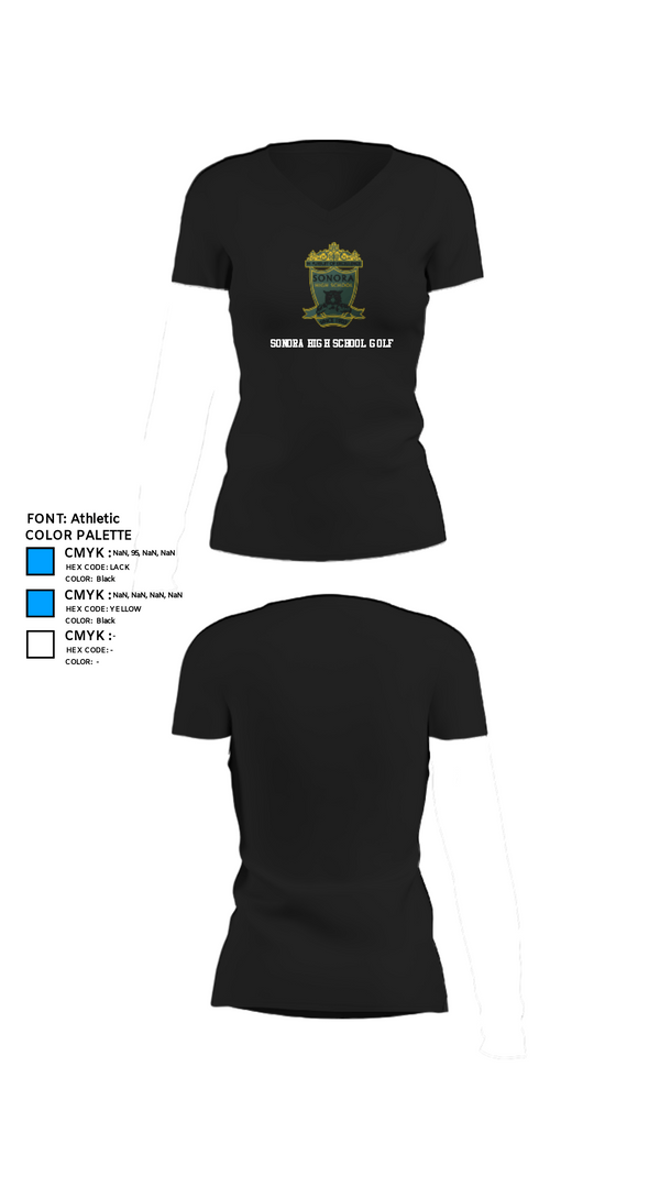 Womens Short Sleeve Vneck Shirt, Sonora High School Golf, Golf, Teamtime, Team time, sublimation, custom sports apparel, team uniforms, spirit wear, spiritwear, sports uniforms, custom shirts, team store, custom team store, fundraiser sports, apparel fundraiser