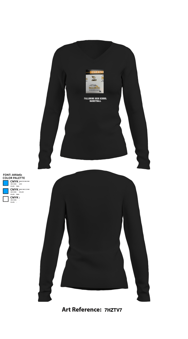 Womens Long Sleeve Vneck Shirt 1, Fallsburg High School Basketball, Men's Basketball, Teamtime, Team time, sublimation, custom sports apparel, team uniforms, spirit wear, spiritwear, sports uniforms, custom shirts, team store, custom team store, fundraiser sports, apparel fundraiser