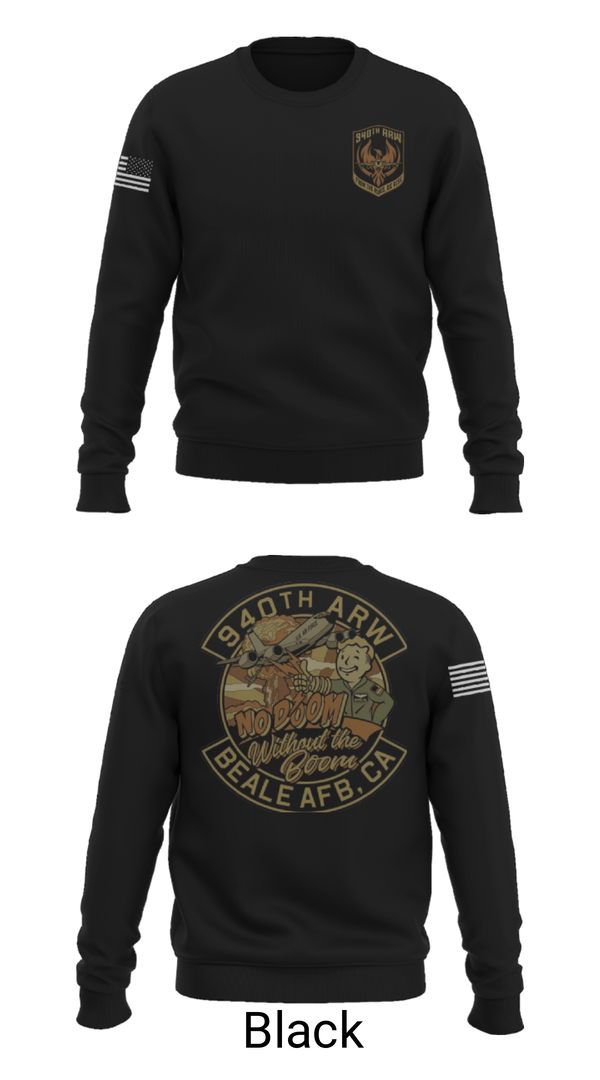 Crew Neck Sweatshirt, 940 Air Refueling Wing, , Teamtime, Team time, sublimation, custom sports apparel, team uniforms, spirit wear, spiritwear, sports uniforms, custom shirts, team store, custom team store, fundraiser sports, apparel fundraiser