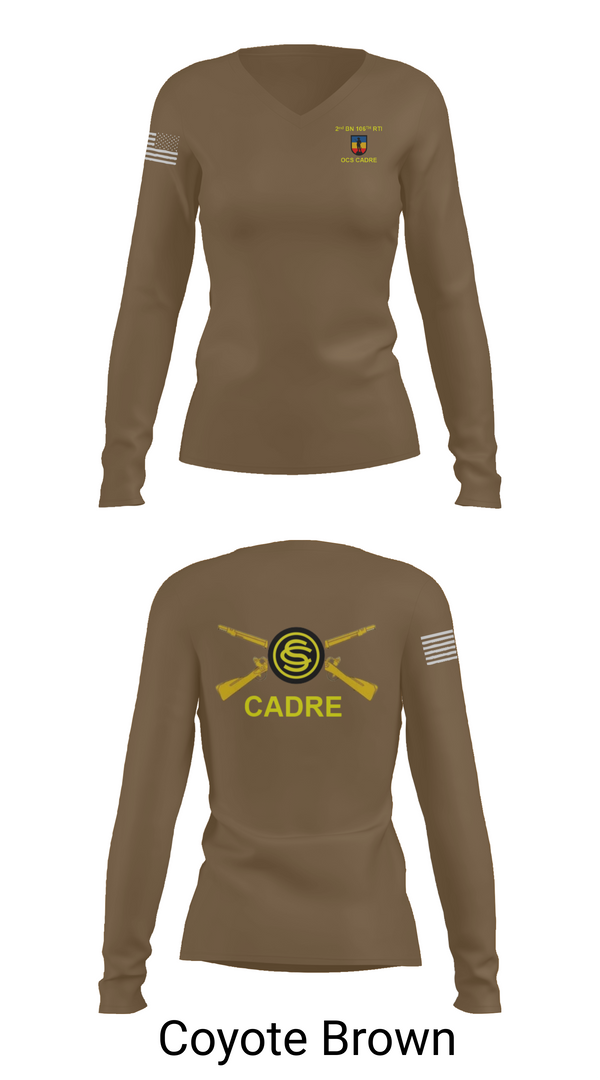 Womens Long Sleeve Vneck Shirt, 106th RTI OCS, , Teamtime, Team time, sublimation, custom sports apparel, team uniforms, spirit wear, spiritwear, sports uniforms, custom shirts, team store, custom team store, fundraiser sports, apparel fundraiser