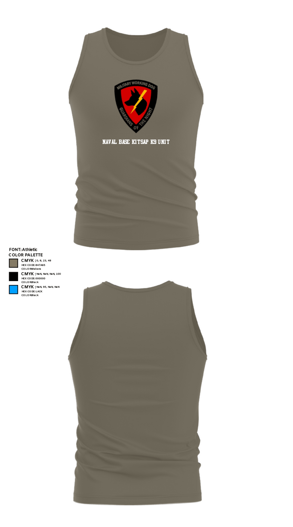Tank Top, Naval Base Kitsap K9 Unit, Navy, Teamtime, Team time, sublimation, custom sports apparel, team uniforms, spirit wear, spiritwear, sports uniforms, custom shirts, team store, custom team store, fundraiser sports, apparel fundraiser