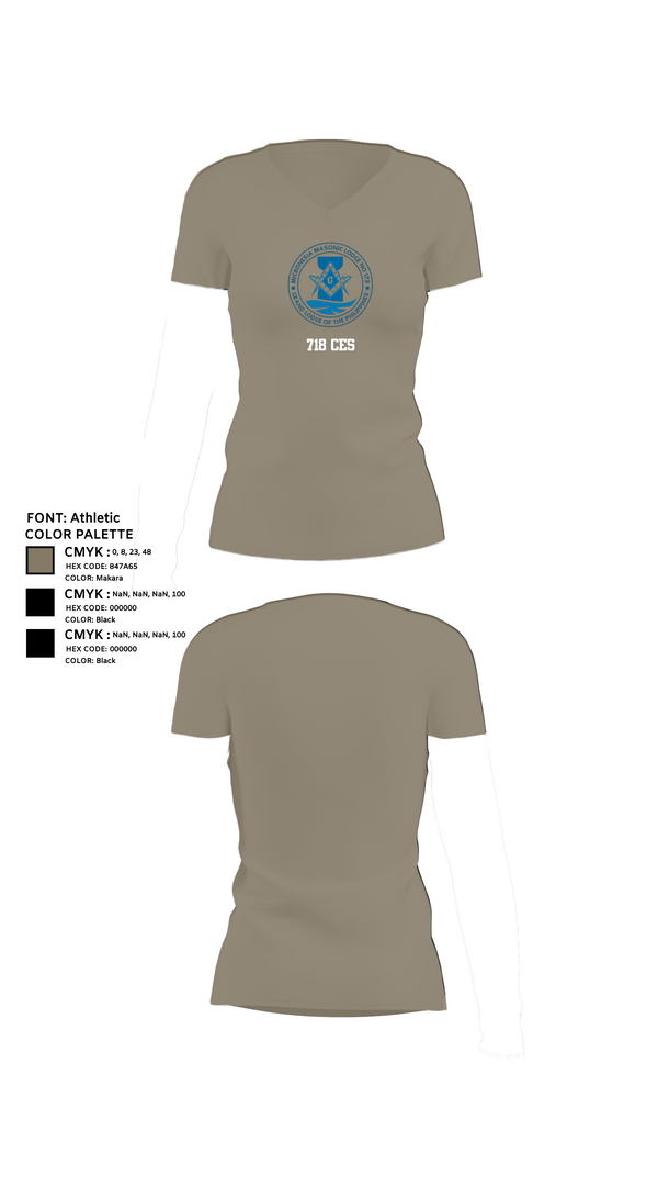 Womens Short Sleeve Vneck Shirt, 718 CES, Air Force, Teamtime, Team time, sublimation, custom sports apparel, team uniforms, spirit wear, spiritwear, sports uniforms, custom shirts, team store, custom team store, fundraiser sports, apparel fundraiser