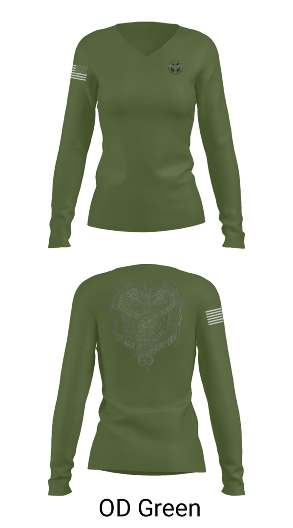 Women's Long Sleeve Vneck Shirt, EMF CP DET SAC, Navy, Teamtime, Team time, sublimation, custom sports apparel, team uniforms, spirit wear, spiritwear, sports uniforms, custom shirts, team store, custom team store, fundraiser sports, apparel fundraiser