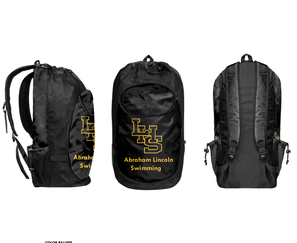 Gear Bag, Abraham Lincoln High School Swimming, Swimming, Teamtime, Team time, sublimation, custom sports apparel, team uniforms, spirit wear, spiritwear, sports uniforms, custom shirts, team store, custom team store, fundraiser sports, apparel fundraiser