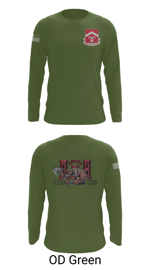 Long Sleeve Performance Shirt, 937th CEC-A, 40th BEB, Army, Teamtime, Team time, sublimation, custom sports apparel, team uniforms, spirit wear, spiritwear, sports uniforms, custom shirts, team store, custom team store, fundraiser sports, apparel fundraiser