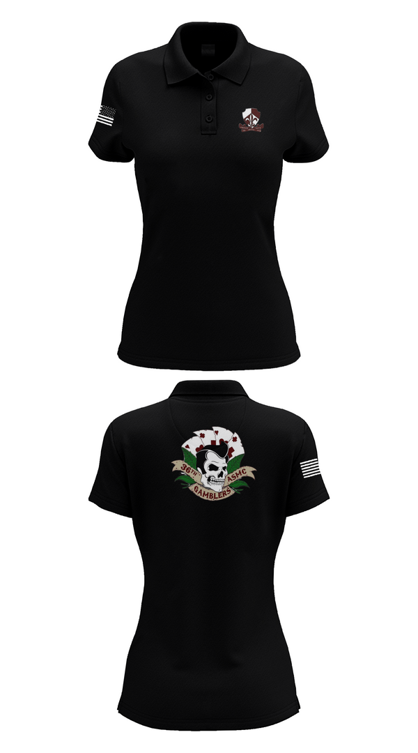 Womens Short Sleeve Performance Polo, Gamblers, Army, Teamtime, Team time, sublimation, custom sports apparel, team uniforms, spirit wear, spiritwear, sports uniforms, custom shirts, team store, custom team store, fundraiser sports, apparel fundraiser