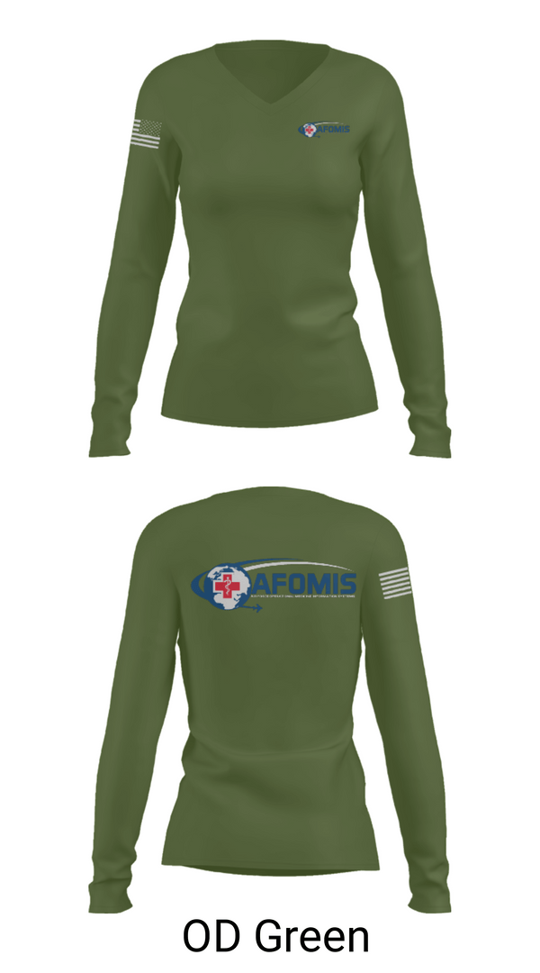 Women's Long Sleeve Vneck Shirt, AFOMIS, Air Force, Teamtime, Team time, sublimation, custom sports apparel, team uniforms, spirit wear, spiritwear, sports uniforms, custom shirts, team store, custom team store, fundraiser sports, apparel fundraiser