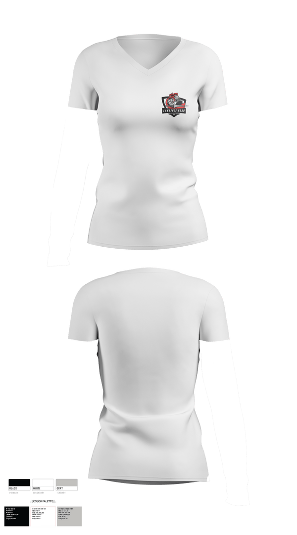Women's Short Sleeve Vneck Shirt, Lawrence Road Middle School, , Teamtime, Team time, sublimation, custom sports apparel, team uniforms, spirit wear, spiritwear, sports uniforms, custom shirts, team store, custom team store, fundraiser sports, apparel fundraiser