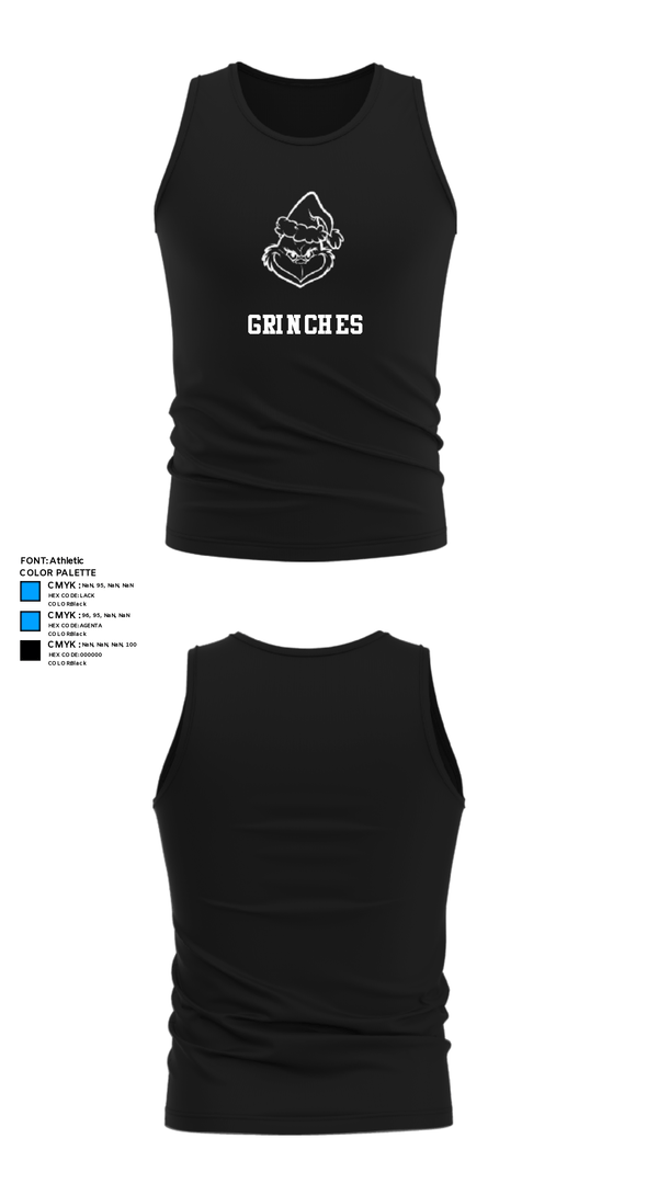 Tank Top, Grinches, Men's Basketball, Teamtime, Team time, sublimation, custom sports apparel, team uniforms, spirit wear, spiritwear, sports uniforms, custom shirts, team store, custom team store, fundraiser sports, apparel fundraiser