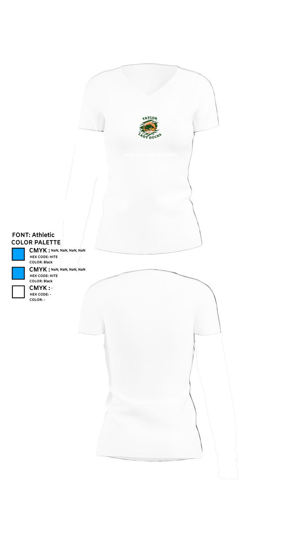 Womens Short Sleeve Vneck Shirt, Taylor High School Basketball, Women's Basketball, Teamtime, Team time, sublimation, custom sports apparel, team uniforms, spirit wear, spiritwear, sports uniforms, custom shirts, team store, custom team store, fundraiser sports, apparel fundraiser