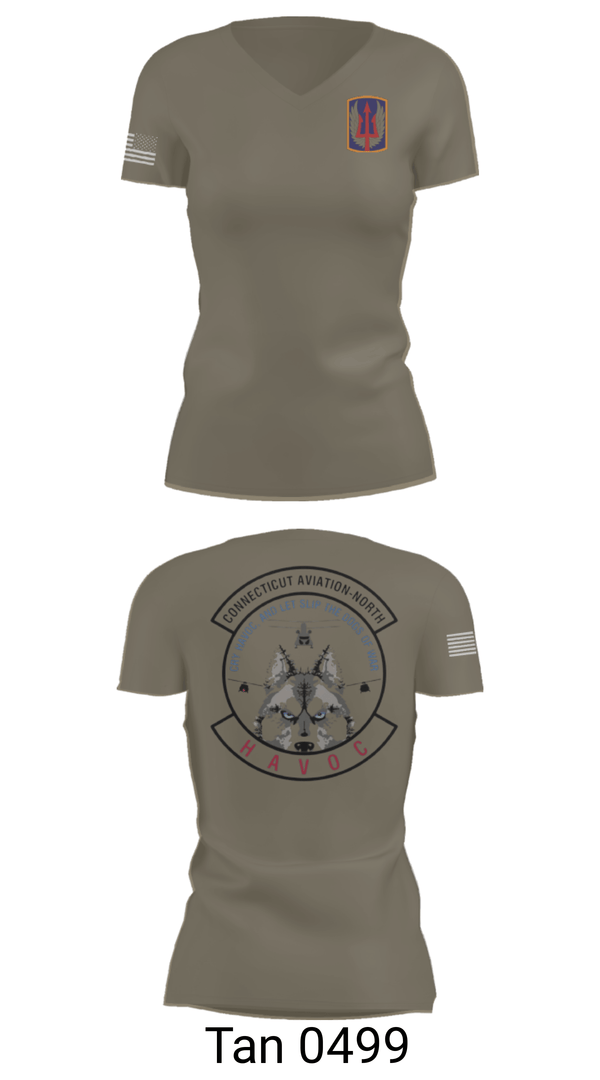Womens Short Sleeve Vneck Shirt, 1-169th E Company, National Guard, Teamtime, Team time, sublimation, custom sports apparel, team uniforms, spirit wear, spiritwear, sports uniforms, custom shirts, team store, custom team store, fundraiser sports, apparel fundraiser