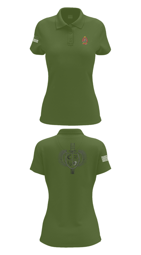 Women's Short Sleeve Performance Polo, 1/6 Charlie company, , Teamtime, Team time, sublimation, custom sports apparel, team uniforms, spirit wear, spiritwear, sports uniforms, custom shirts, team store, custom team store, fundraiser sports, apparel fundraiser