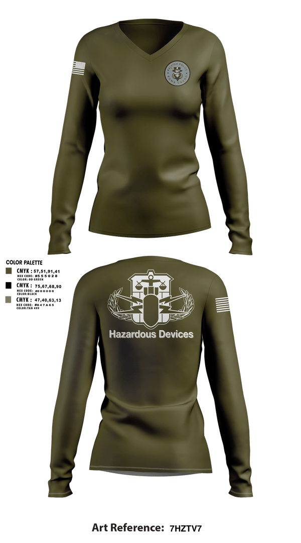 Womens Long Sleeve Vneck Shirt 1, Raleigh Police Bomb Squad, Police, Teamtime, Team time, sublimation, custom sports apparel, team uniforms, spirit wear, spiritwear, sports uniforms, custom shirts, team store, custom team store, fundraiser sports, apparel fundraiser