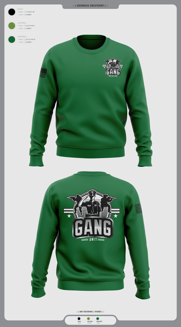 Crew Neck Sweatshirt, Gang Unit, Police, Teamtime, Team time, sublimation, custom sports apparel, team uniforms, spirit wear, spiritwear, sports uniforms, custom shirts, team store, custom team store, fundraiser sports, apparel fundraiser