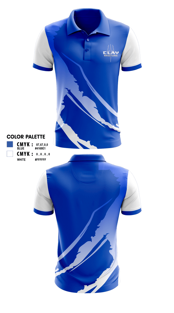 Short Sleeve Performance Polo, Clay High School Wrestling, Wrestling, Teamtime, Team time, sublimation, custom sports apparel, team uniforms, spirit wear, spiritwear, sports uniforms, custom shirts, team store, custom team store, fundraiser sports, apparel fundraiser