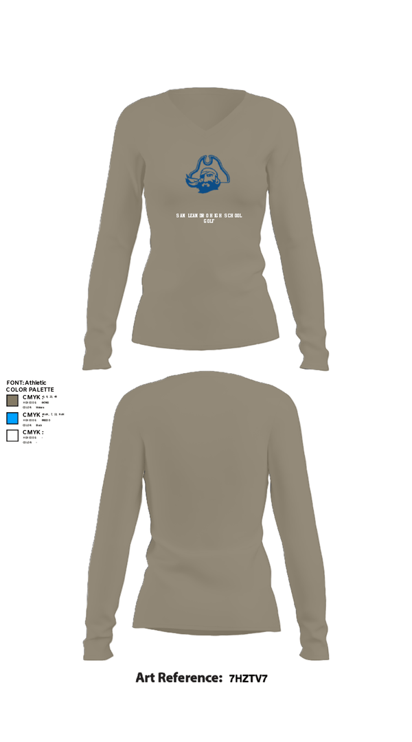 Womens Long Sleeve Vneck Shirt, San Leandro High School Golf, Golf, Teamtime, Team time, sublimation, custom sports apparel, team uniforms, spirit wear, spiritwear, sports uniforms, custom shirts, team store, custom team store, fundraiser sports, apparel fundraiser