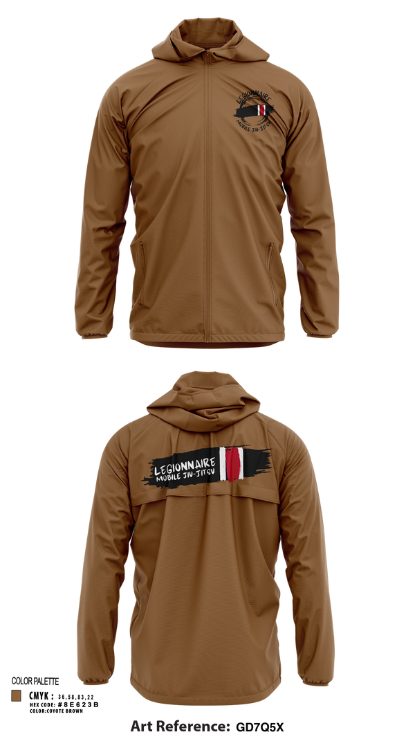 Windbreaker, Legionnaire Mobile Jiu-Jitsu, , Teamtime, Team time, sublimation, custom sports apparel, team uniforms, spirit wear, spiritwear, sports uniforms, custom shirts, team store, custom team store, fundraiser sports, apparel fundraiser