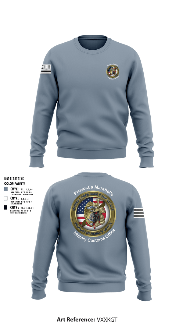 Crew Neck Sweatshirt, Okinawa Provost Marshals office, Marines, Teamtime, Team time, sublimation, custom sports apparel, team uniforms, spirit wear, spiritwear, sports uniforms, custom shirts, team store, custom team store, fundraiser sports, apparel fundraiser