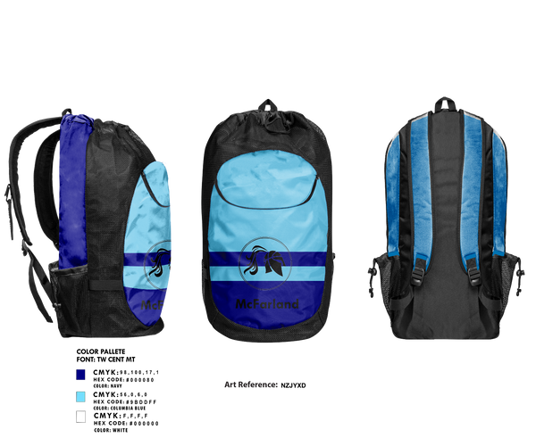 Gear Bag, McFarland Girls Basketball, Women's Basketball, Teamtime, Team time, sublimation, custom sports apparel, team uniforms, spirit wear, spiritwear, sports uniforms, custom shirts, team store, custom team store, fundraiser sports, apparel fundraiser