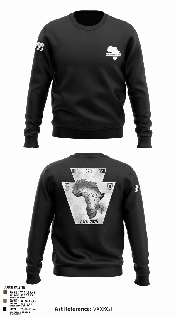 Crew Neck Sweatshirt, HHC 328th BSB, National Guard, Teamtime, Team time, sublimation, custom sports apparel, team uniforms, spirit wear, spiritwear, sports uniforms, custom shirts, team store, custom team store, fundraiser sports, apparel fundraiser