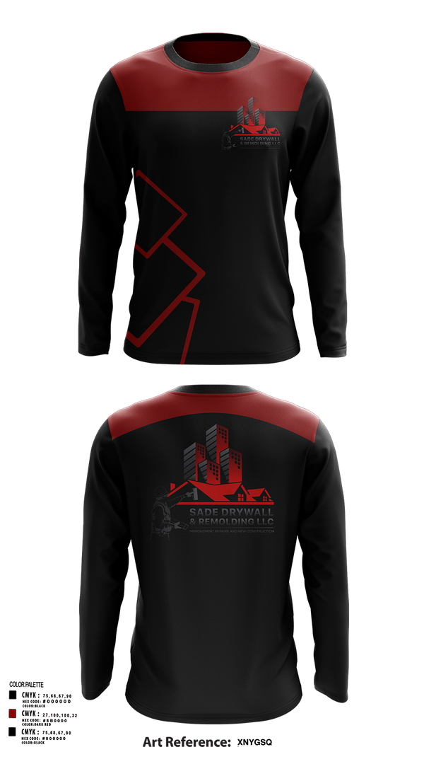 Long Sleeve Performance Shirt, Sadedrywall & remolding llc, , Teamtime, Team time, sublimation, custom sports apparel, team uniforms, spirit wear, spiritwear, sports uniforms, custom shirts, team store, custom team store, fundraiser sports, apparel fundraiser