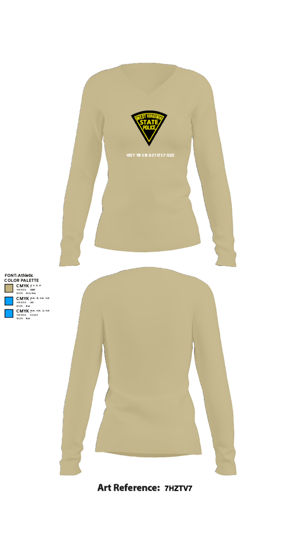 Womens Long Sleeve Vneck Shirt, West Virginia State Police, Police, Teamtime, Team time, sublimation, custom sports apparel, team uniforms, spirit wear, spiritwear, sports uniforms, custom shirts, team store, custom team store, fundraiser sports, apparel fundraiser
