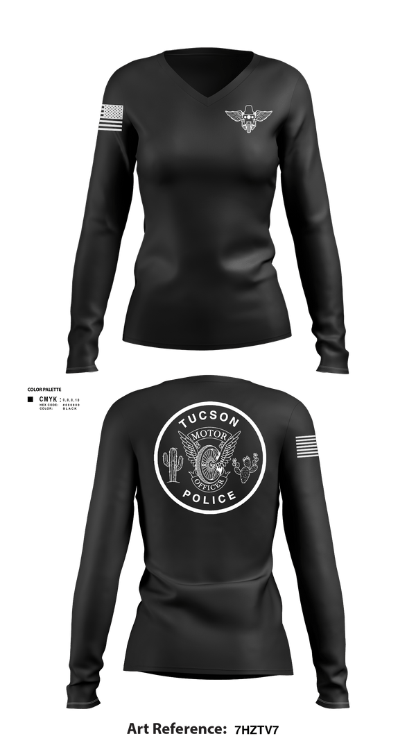 Women's Long Sleeve Vneck Shirt, TPD MOTOR UNIT, Police, Teamtime, Team time, sublimation, custom sports apparel, team uniforms, spirit wear, spiritwear, sports uniforms, custom shirts, team store, custom team store, fundraiser sports, apparel fundraiser