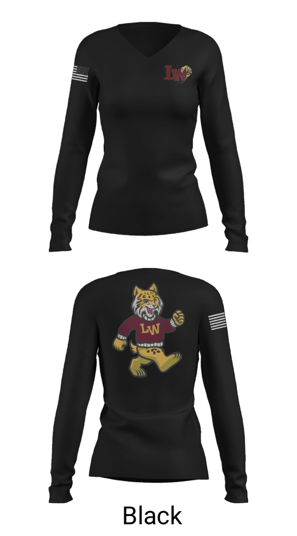 Women's Long Sleeve Vneck Shirt, Lowpoint-Washburn Junior High School Softball, Softball, Teamtime, Team time, sublimation, custom sports apparel, team uniforms, spirit wear, spiritwear, sports uniforms, custom shirts, team store, custom team store, fundraiser sports, apparel fundraiser
