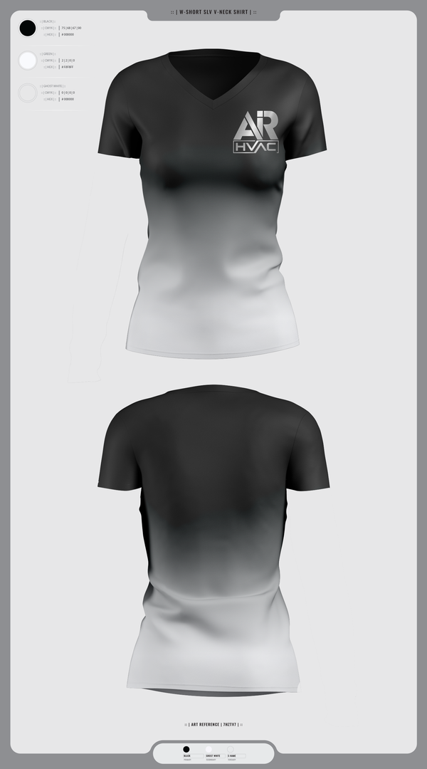 Womens Short Sleeve Vneck Shirt, AIR HVAC, , Teamtime, Team time, sublimation, custom sports apparel, team uniforms, spirit wear, spiritwear, sports uniforms, custom shirts, team store, custom team store, fundraiser sports, apparel fundraiser