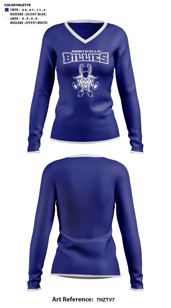 Womens Long Sleeve Vneck Shirt, Monticello High School Cheer, Cheer, Teamtime, Team time, sublimation, custom sports apparel, team uniforms, spirit wear, spiritwear, sports uniforms, custom shirts, team store, custom team store, fundraiser sports, apparel fundraiser