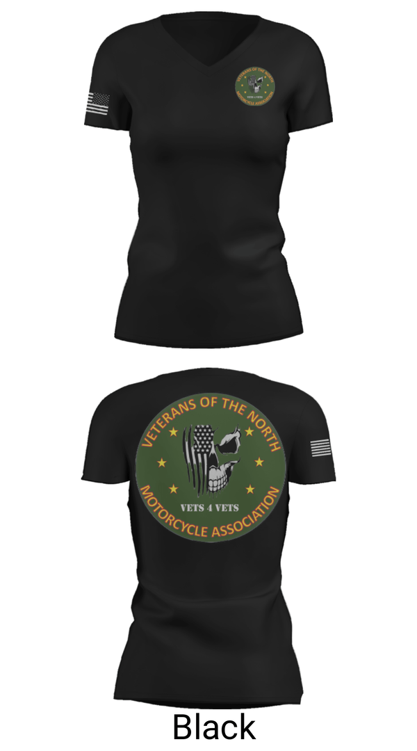 Women's Short Sleeve Vneck Shirt, Veterans of the North, , Teamtime, Team time, sublimation, custom sports apparel, team uniforms, spirit wear, spiritwear, sports uniforms, custom shirts, team store, custom team store, fundraiser sports, apparel fundraiser