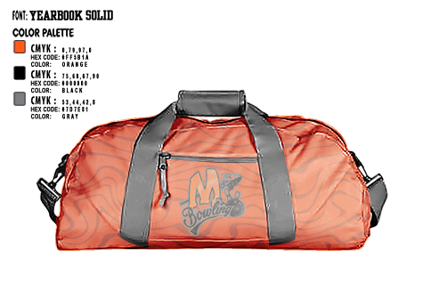 Duffle Bag, Minooka Community High School-South Campus Bowling, Bowling, Teamtime, Team time, sublimation, custom sports apparel, team uniforms, spirit wear, spiritwear, sports uniforms, custom shirts, team store, custom team store, fundraiser sports, apparel fundraiser