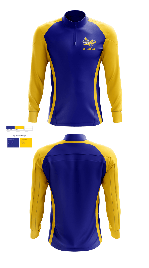 Quarter Zip Jacket, Harvard H Ellis R V Tech School Volleyball, Women's Volleyball, Teamtime, Team time, sublimation, custom sports apparel, team uniforms, spirit wear, spiritwear, sports uniforms, custom shirts, team store, custom team store, fundraiser sports, apparel fundraiser