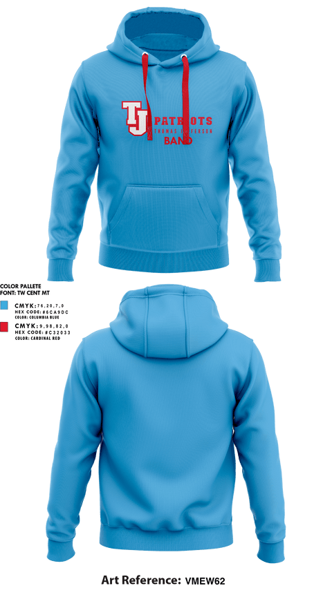 Hoodie, Thomas Jefferson High School Band, Spirit Store, Teamtime, Team time, sublimation, custom sports apparel, team uniforms, spirit wear, spiritwear, sports uniforms, custom shirts, team store, custom team store, fundraiser sports, apparel fundraiser