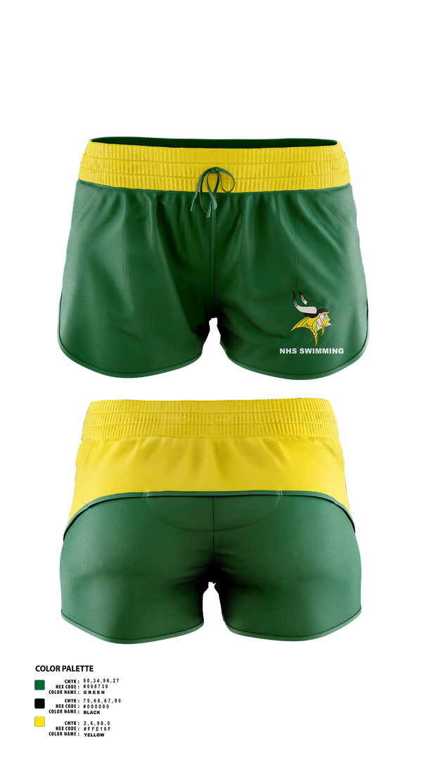 Womens Shorts, Northside High School Swimming, Swimming, Teamtime, Team time, sublimation, custom sports apparel, team uniforms, spirit wear, spiritwear, sports uniforms, custom shirts, team store, custom team store, fundraiser sports, apparel fundraiser