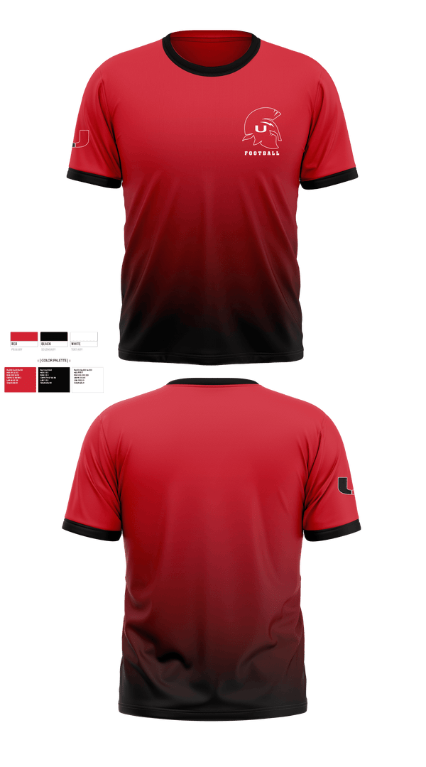 Short Sleeve Performance Shirt, Union High School Football, Football, Teamtime, Team time, sublimation, custom sports apparel, team uniforms, spirit wear, spiritwear, sports uniforms, custom shirts, team store, custom team store, fundraiser sports, apparel fundraiser