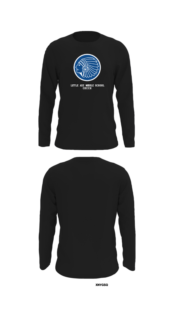 Long Sleeve Performance Shirt, Little Axe Middle School Cheer, Cheer, Teamtime, Team time, sublimation, custom sports apparel, team uniforms, spirit wear, spiritwear, sports uniforms, custom shirts, team store, custom team store, fundraiser sports, apparel fundraiser