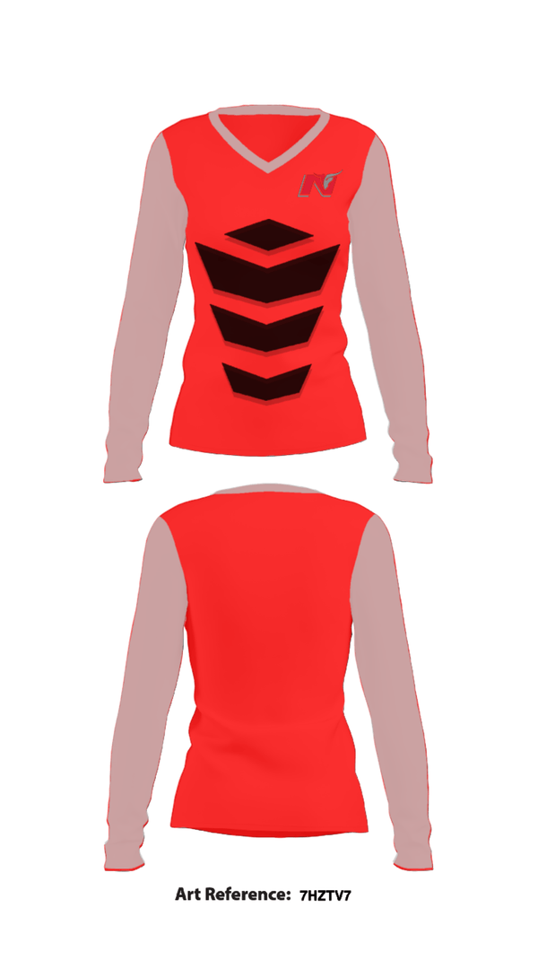 Women's Long Sleeve Vneck Shirt, Northern Oklahoma College-Tonkawa Campus, Softball, Teamtime, Team time, sublimation, custom sports apparel, team uniforms, spirit wear, spiritwear, sports uniforms, custom shirts, team store, custom team store, fundraiser sports, apparel fundraiser