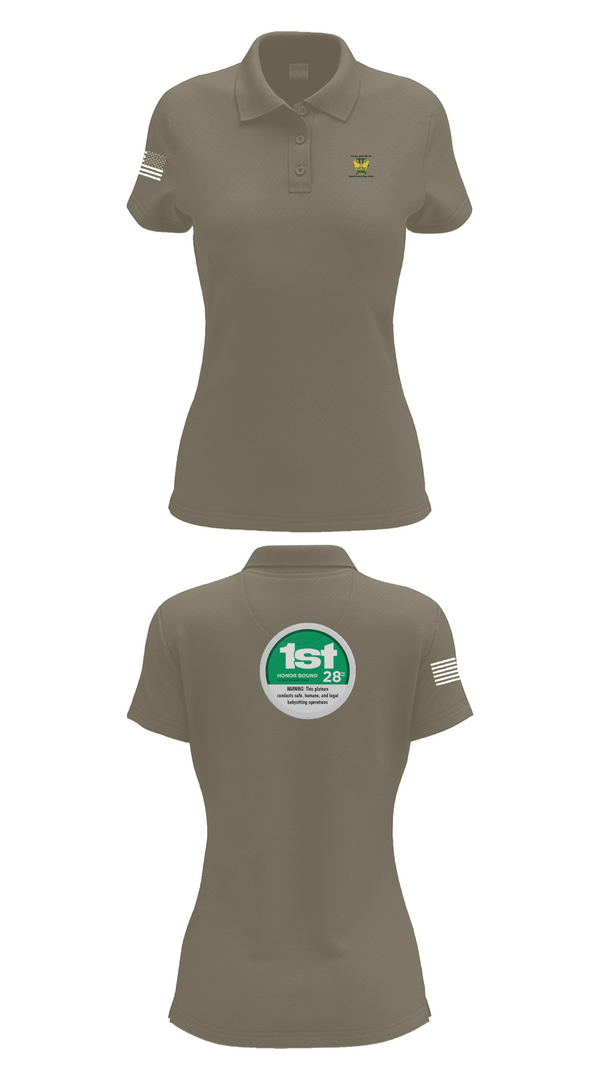 Womens Short Sleeve Performance Polo, 28th MP Company, National Guard, Teamtime, Team time, sublimation, custom sports apparel, team uniforms, spirit wear, spiritwear, sports uniforms, custom shirts, team store, custom team store, fundraiser sports, apparel fundraiser