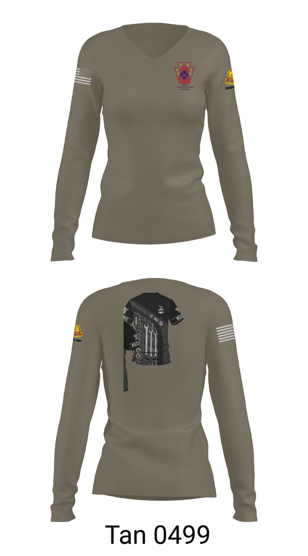 Womens Long Sleeve Vneck Shirt, 121 transportation, National Guard, Teamtime, Team time, sublimation, custom sports apparel, team uniforms, spirit wear, spiritwear, sports uniforms, custom shirts, team store, custom team store, fundraiser sports, apparel fundraiser