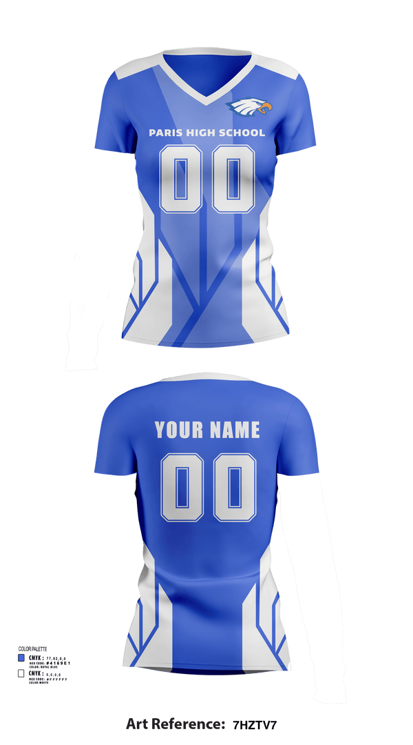 Womens Short Sleeve Vneck Shirt, Paris High School Volleyball, Women's Volleyball, Teamtime, Team time, sublimation, custom sports apparel, team uniforms, spirit wear, spiritwear, sports uniforms, custom shirts, team store, custom team store, fundraiser sports, apparel fundraiser