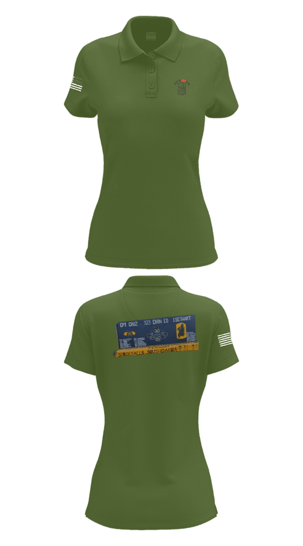 Women's Short Sleeve Performance Polo, 323 chem maint, Army, Teamtime, Team time, sublimation, custom sports apparel, team uniforms, spirit wear, spiritwear, sports uniforms, custom shirts, team store, custom team store, fundraiser sports, apparel fundraiser