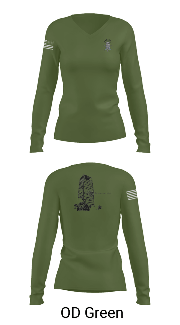 Women's Long Sleeve Vneck Shirt, EODMU2 PLT 201, Navy, Teamtime, Team time, sublimation, custom sports apparel, team uniforms, spirit wear, spiritwear, sports uniforms, custom shirts, team store, custom team store, fundraiser sports, apparel fundraiser