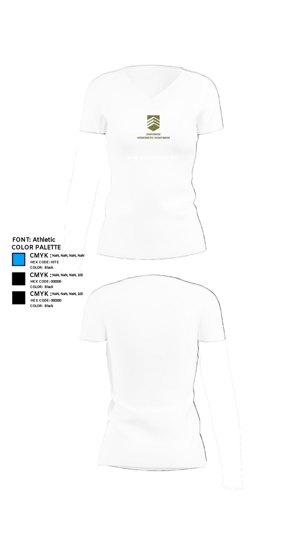 Womens Short Sleeve Vneck Shirt, ENFORCE CONCRETE COATINGS, , Teamtime, Team time, sublimation, custom sports apparel, team uniforms, spirit wear, spiritwear, sports uniforms, custom shirts, team store, custom team store, fundraiser sports, apparel fundraiser
