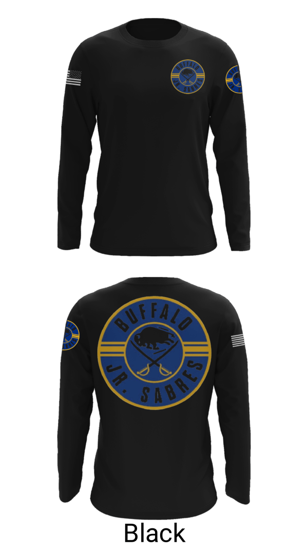 Long Sleeve Performance Shirt, Buffalo jr sabres, Ice Hockey, Teamtime, Team time, sublimation, custom sports apparel, team uniforms, spirit wear, spiritwear, sports uniforms, custom shirts, team store, custom team store, fundraiser sports, apparel fundraiser