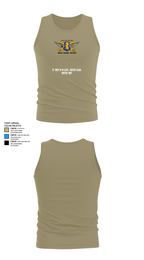 Tank Top, E Trp 2-6 CAV, 25th CAB, 25th INF, , Teamtime, Team time, sublimation, custom sports apparel, team uniforms, spirit wear, spiritwear, sports uniforms, custom shirts, team store, custom team store, fundraiser sports, apparel fundraiser
