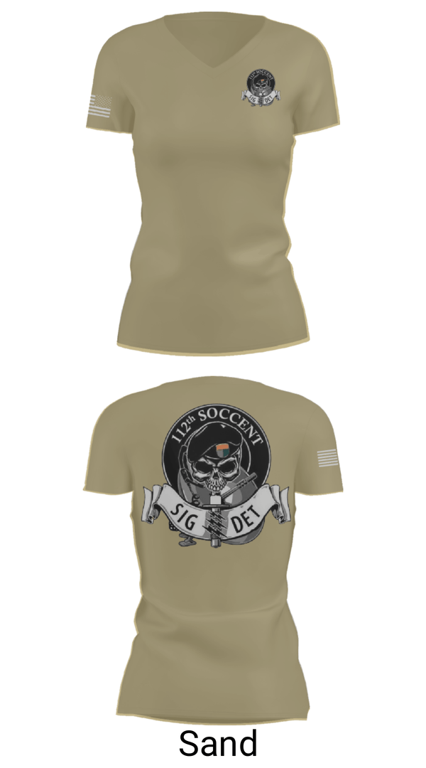 Women's Short Sleeve Vneck Shirt, 112 SOCCENT SIGDET, Army, Teamtime, Team time, sublimation, custom sports apparel, team uniforms, spirit wear, spiritwear, sports uniforms, custom shirts, team store, custom team store, fundraiser sports, apparel fundraiser