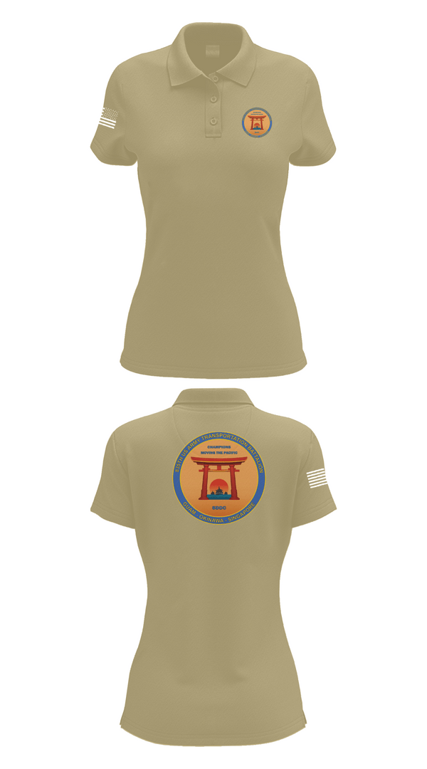 Womens Short Sleeve Performance Polo, 835th Transportation BN, Army, Teamtime, Team time, sublimation, custom sports apparel, team uniforms, spirit wear, spiritwear, sports uniforms, custom shirts, team store, custom team store, fundraiser sports, apparel fundraiser